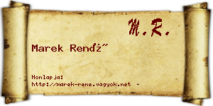 Marek René névjegykártya